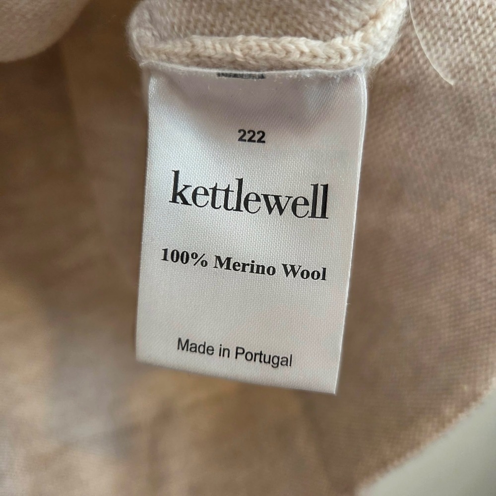 Kettlewell 100% Merino Wool Crew Neck Sweater Beige Oatmeal Womens Medium - Picture 5 of 8